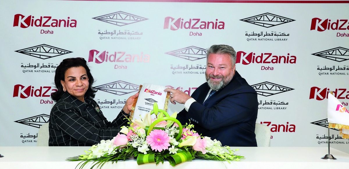 Dr Sohair Wastawy, Executive Director, QNL and Ric Fearnett, Governor of KidZania Doha, during an event held to announce the  establishment of an QNL area inside KidZania Doha. 