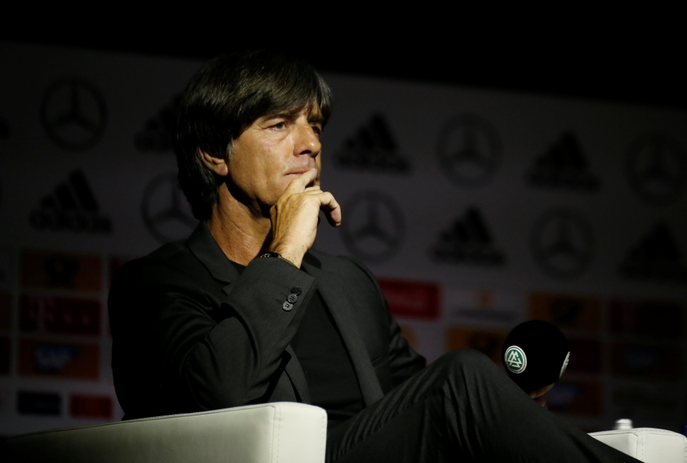 Germany coach Joachim Loew during the press conference REUTERS/Leon Kuegeler