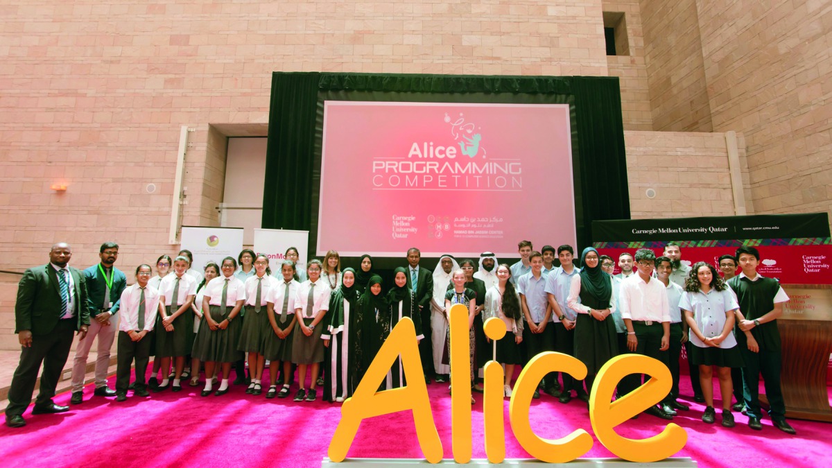 The participants at the Alice Middle East computer science competition at Carnegie Mellon University in Qatar.