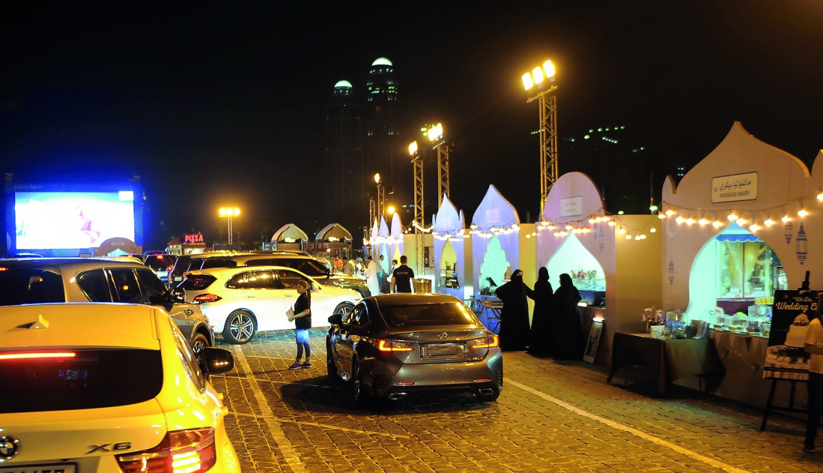 A view of Ramadan Drive-Thru Festival at Katara. Pic: Abdul Basit / The Peninsula