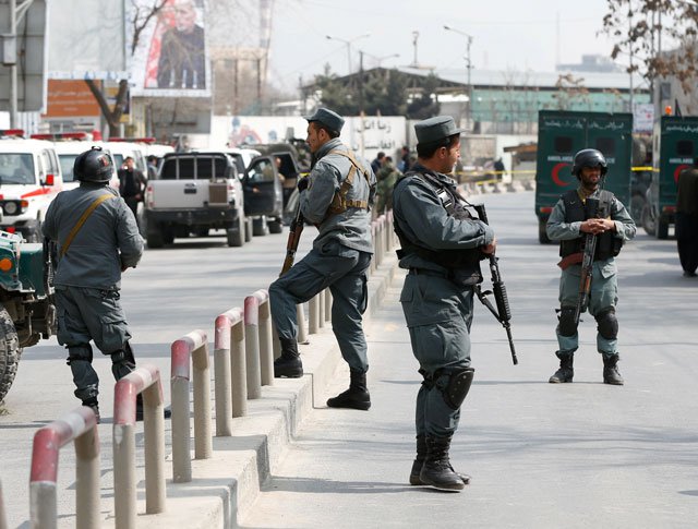 File picture of Afghan policemen used for representation. Reuters 