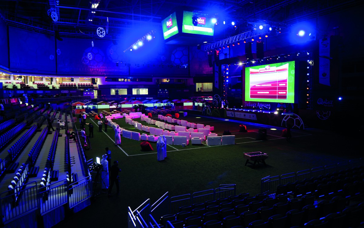 FIFA World Cup 2018 Qatar Fan Zone at Ali bin Hamad Al Attiyah Stadium in  Al Saad is ready for World Cup fans.   Pic: Abdul Basit / The Peninsula

