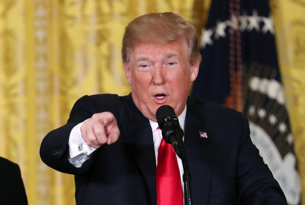 US President Donald Trump hosts a meeting of the National Space Council in the East Room of the White House in Washington, US, June 18, 2018. (REUTERS/Jonathan Ernst)