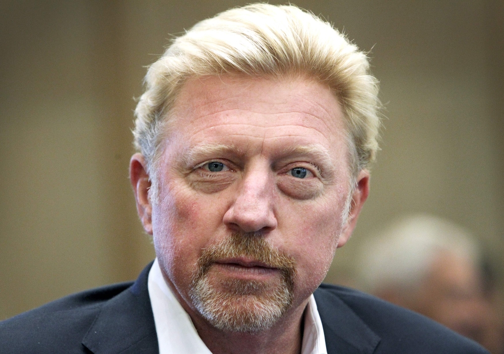 File photo of former German tennis player Boris Becker addresses the media during a news conference of the German Tennis Federation DTB in Frankfurt, Germany, August 23, 2017.  / AFP / Daniel ROLAND 