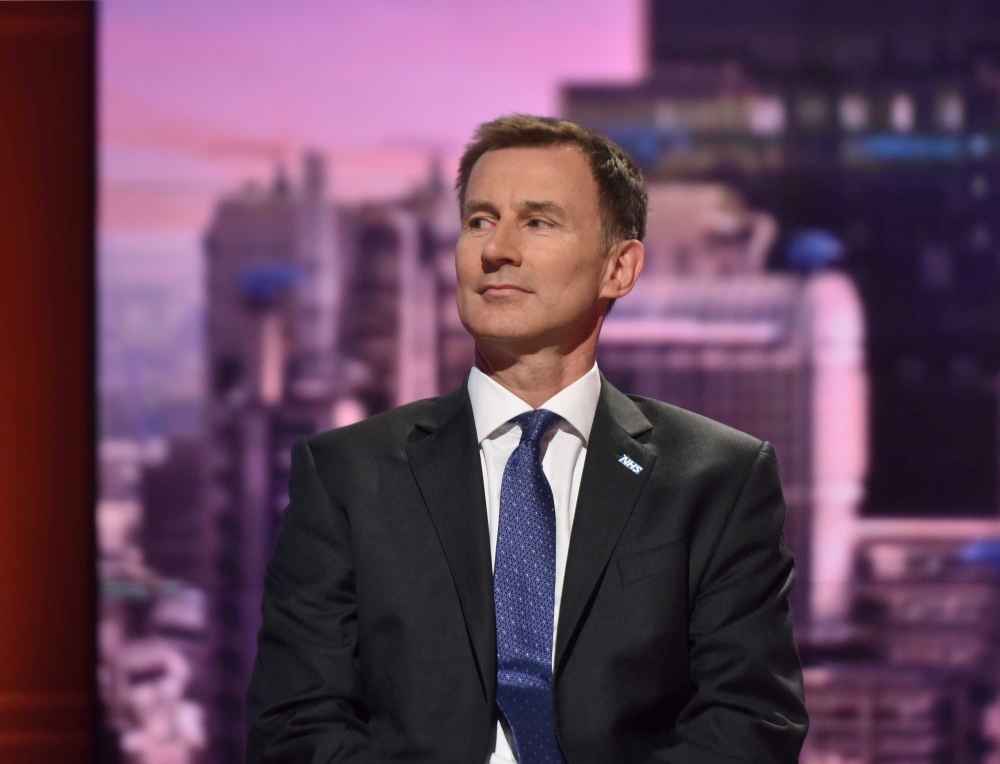Britain's Health Secretary, Jeremy Hunt, speaks on the BBC's Marr Show in London, Britain June 24, 2018. Jeff Overs/BBC Handout via REUTERS 
