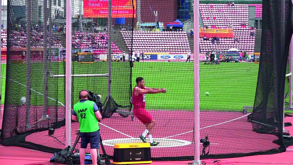 Khalil Bedoui at the hammer throw competition.