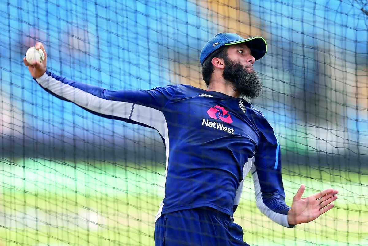 England's Moeen Ali during nets. Action Images via Reuters/Ed Sykes