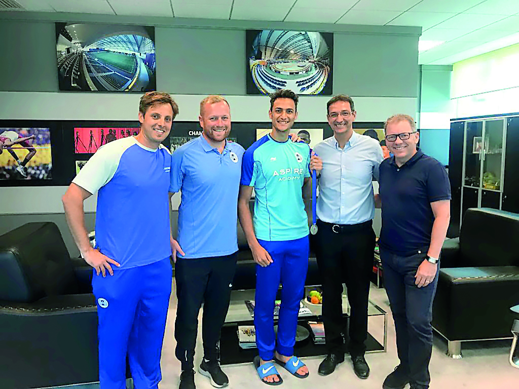 Aspire Academy Director General Ivan Bravo welcomes Bassem Hemeida, Aspire Academy student, winner of the  silver medal at the Men’s 400m hurdles at the 2018 IAAF World Under-20 Championship in Finland, which concluded earlier this week. 
