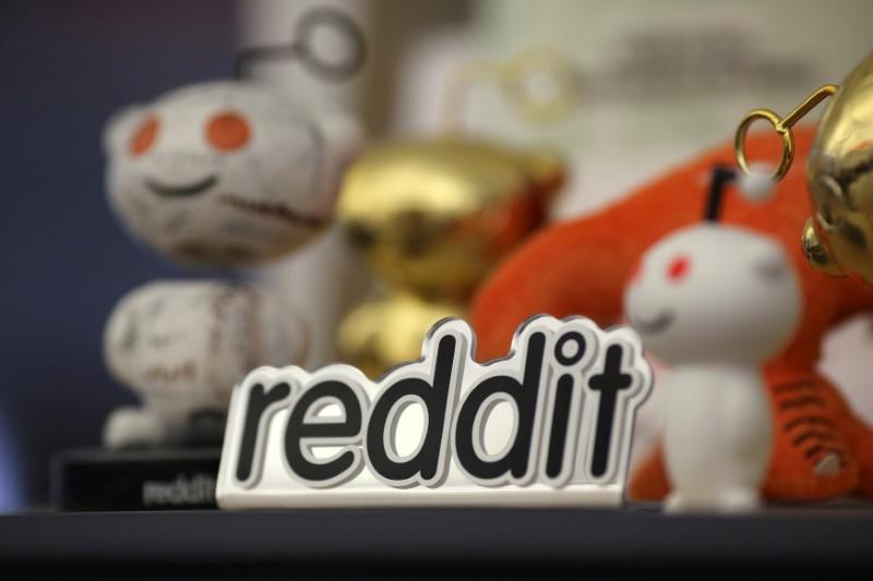 Reddit mascots are displayed at the company's headquarters in San Francisco, California in this April 15, 2014 file photo. reuters/Robert Galbraith