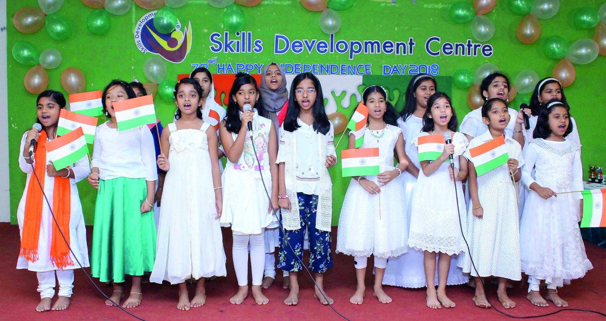 Dr. Mohan Thomas, Founder Chairman of Birla Public School, along with C V Rappai, former chairman, and other school officials hoisting the Indian tricolour at the school premises yesterday.