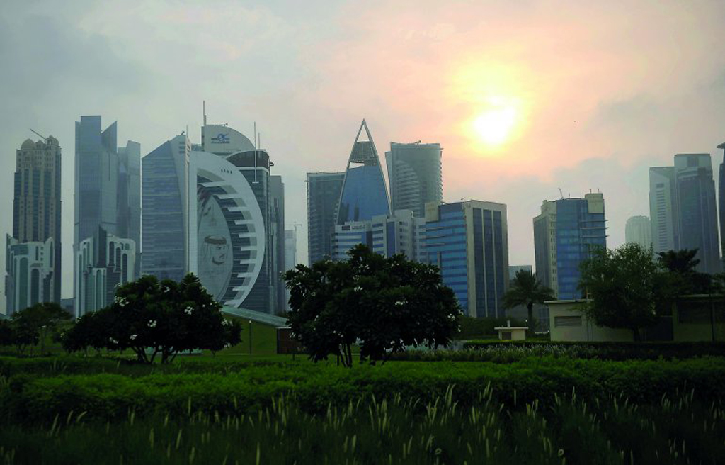 File photo of a sun set over Doha’s skyline on a humid day. Pic: Abdul Basit / The Peninsula