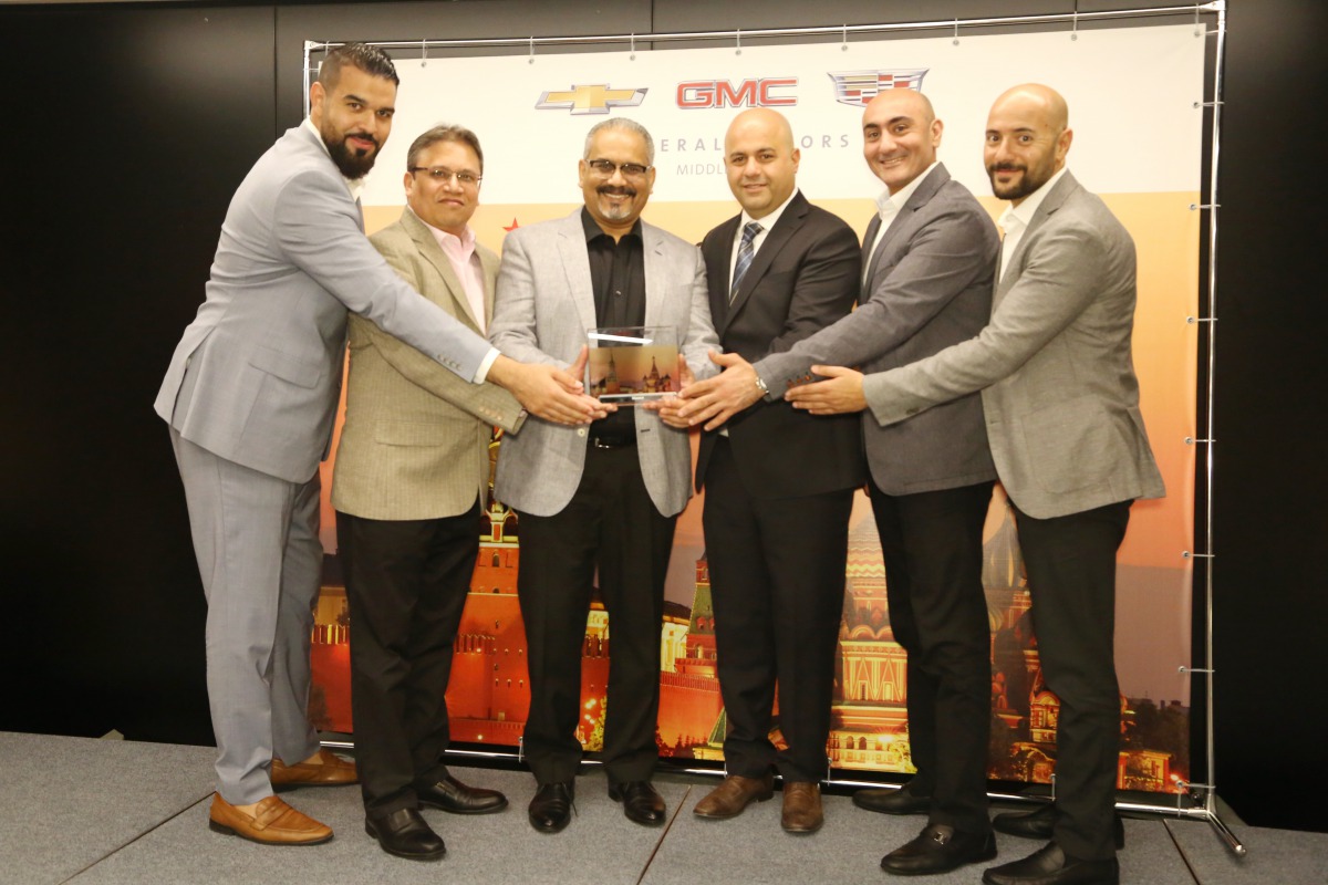 Ivor D’Cunha, Mannai’s Senior General Manager- Operations;long with Taner Yesiltepe, General Manager, After Sales; and Sanjeev Mahajan, Deputy General Manager (Admin & Finance) received the award from GMC Regional Sales Manager Mohsen Kassem, receiving th