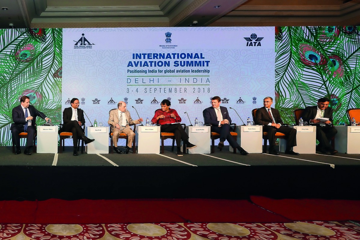 The dignitaries at the summit in New Delhi.