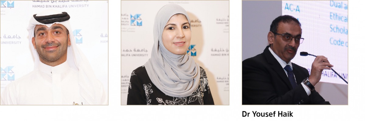 Dr  Tareq A Al Ansari, Dr Dalal Aassouli,  Dr Yousef Haik, of HBKU