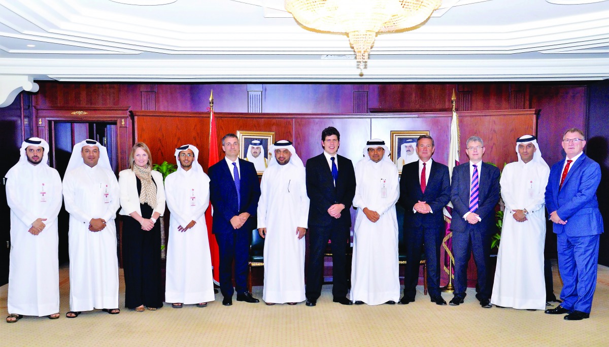 The delegation from Cardiff Council with the CEO of QIIB, Dr Abdulbasit Ahmad Al Shaibei, and other senior management executives.
