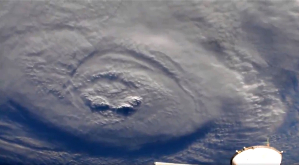 This framegrab from a NASA video taken from the International Space Station on September 13, 2018, shows Hurricane Florence. AFP / NASA / Jose ROMERO 