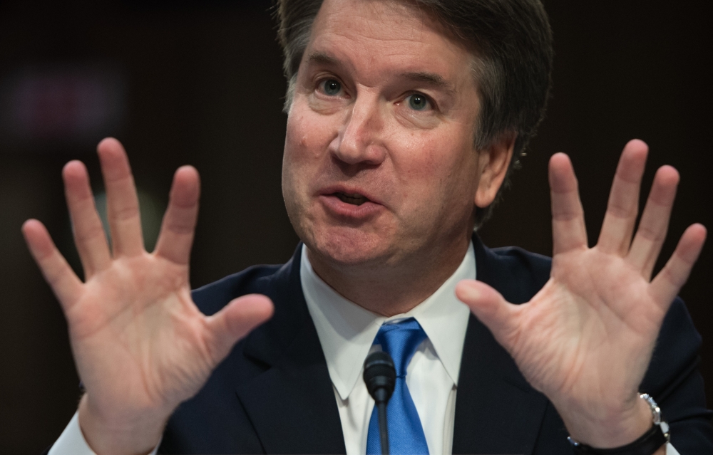 US Supreme Court nominee Brett Kavanaugh speaks on the second day of his confirmation hearing in front of the US Senate in Washington DC  on September 5, 2018.  AFP / Saul Loeb 
