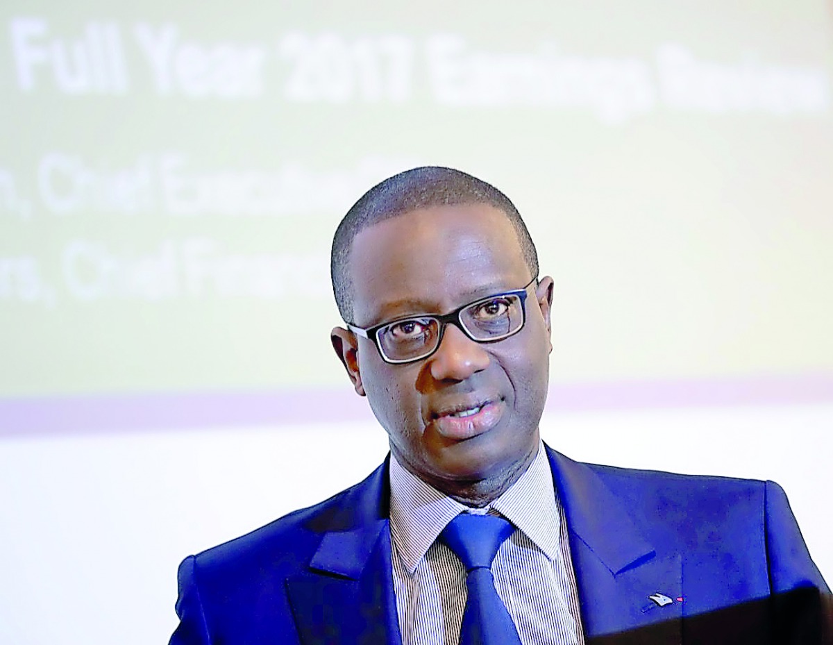 Chief Executive Tidjane Thiam of Swiss bank Credit Suisse awaits a news conference to present the company's full-year results, in Zurich, Switzerland, February 14, 2018. Reuters/Moritz Hager