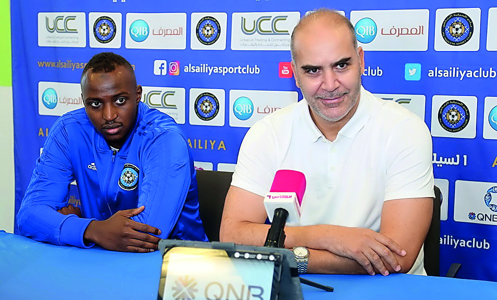 Al Sailiya coach Sami Trabelsi (right) during a pre-match press conference in Doha on Wednesday. 