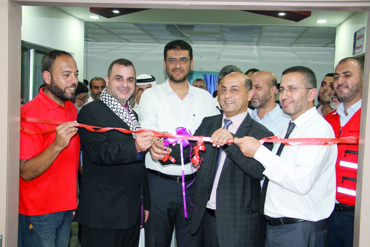 Officials at the reopening of the cardiac department in Gaza Hospital.