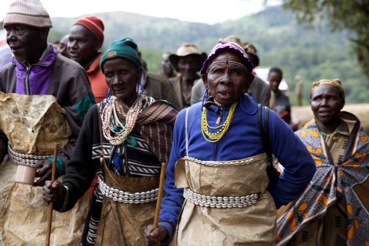 ARCHIVE PHOTO: People from the Sengwer community protest over their eviction from their ancestral lands, Embobut Forest, by the government for forest conservation in western Kenya, April 19, 2016. Thomson Reuters Foundation/Katy Migiro