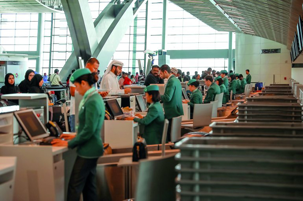 One of the check-in desks at HIA.
