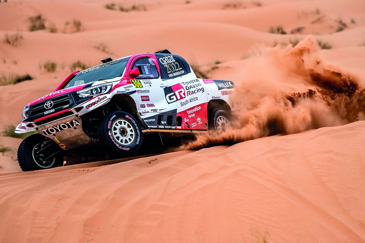 Qatar’s Nasser Saleh Al Attiyah in action during the Rally of Morocco yesterday.