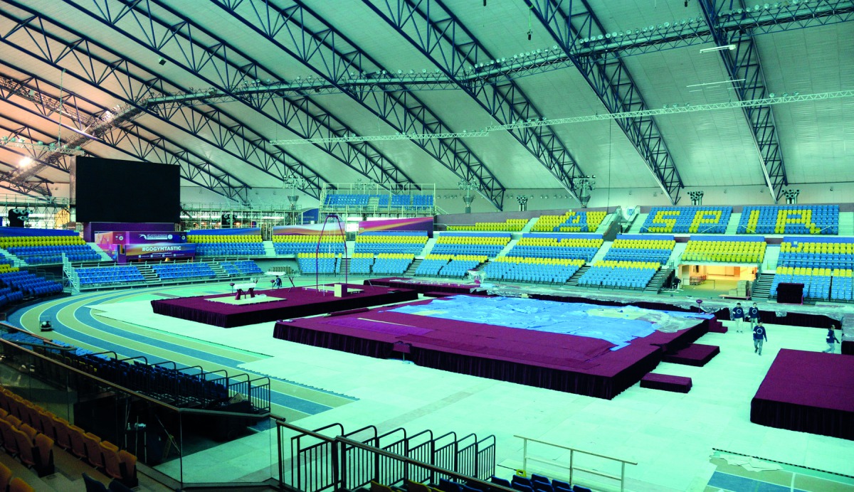 Aspire Dome getting ready for the 48th Artistic Gymnastics World Championships 2018.
