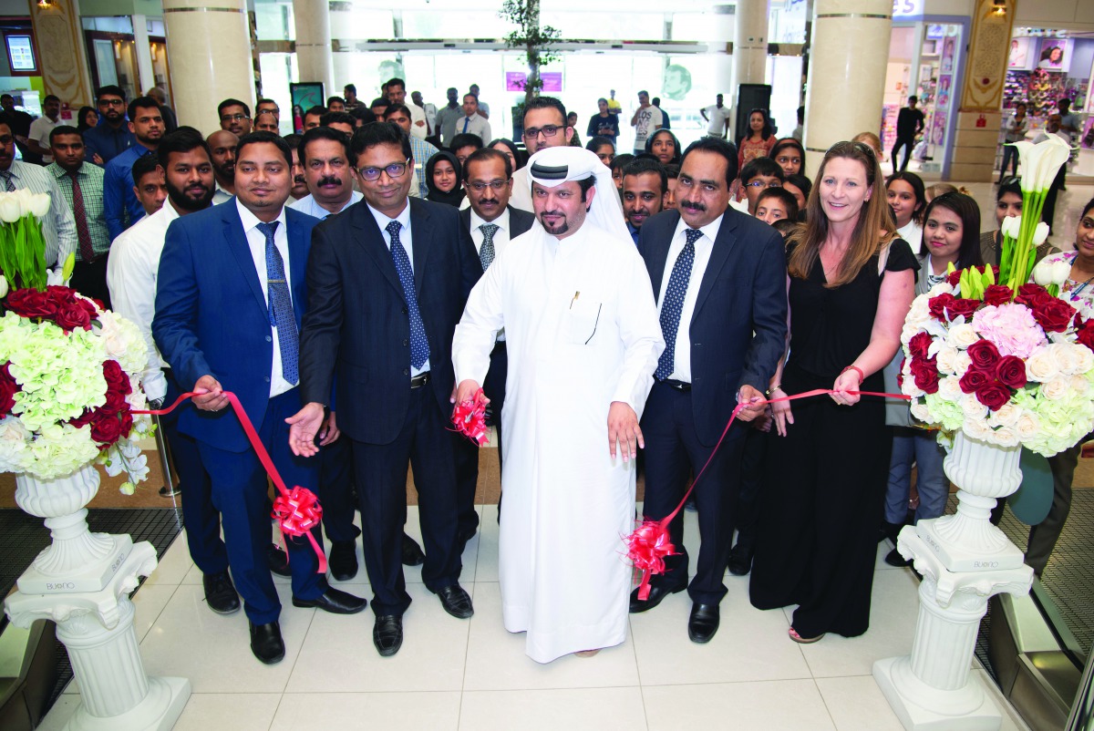 Officials inaugurating the grand musical piano stairs.