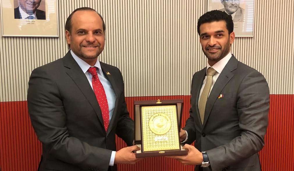 Supreme Committee for Delivery & Legacy's (SC) Secretary-General Hassan Al Thawadi with the Qatari Ambassador to Germany, Sheikh Saoud bin Abdulrahman Al Thani.
