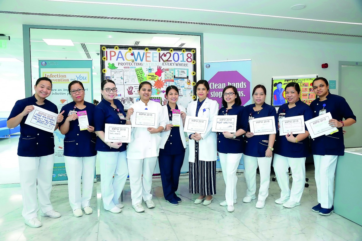 Al Emadi Hospital’s staff marking the Infection Prevention & Control Week.