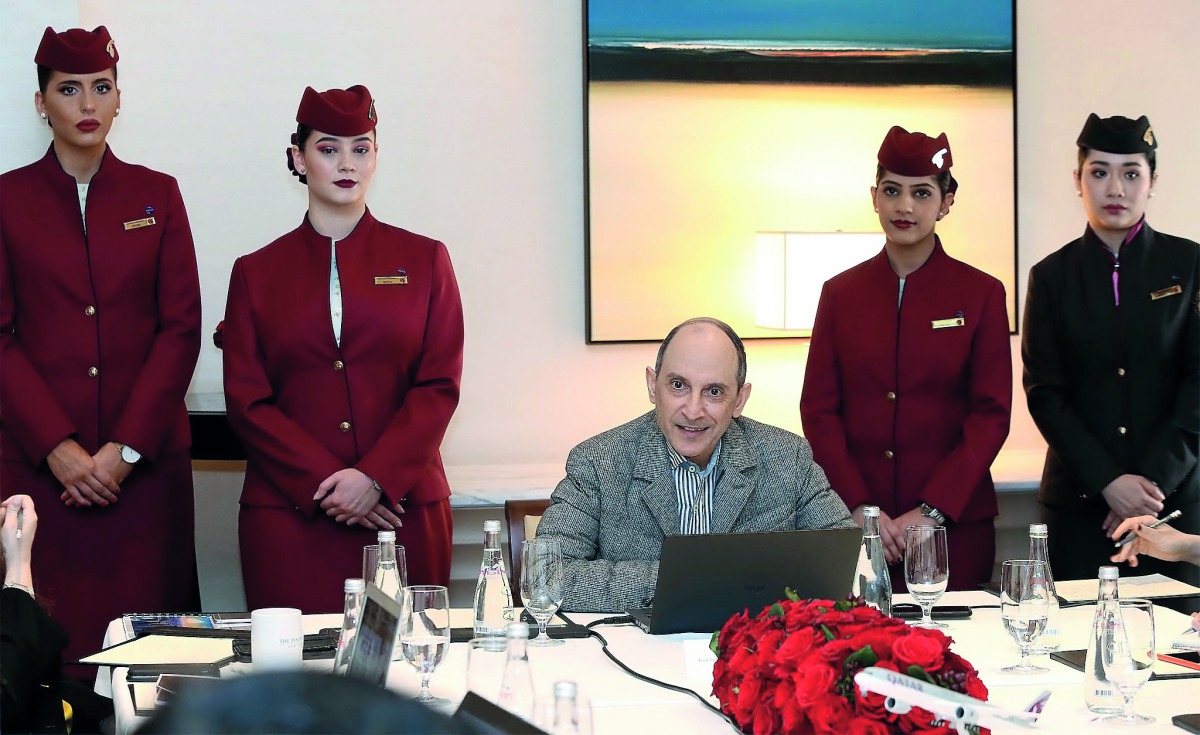 Qatar Airways Group Chief Executive, Akbar Al Baker, during the media round-table luncheon in the US.
