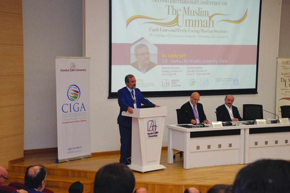 Dr Louay Safi, Professor of Public Policy at CIS, delivering a lecture at the conference. 