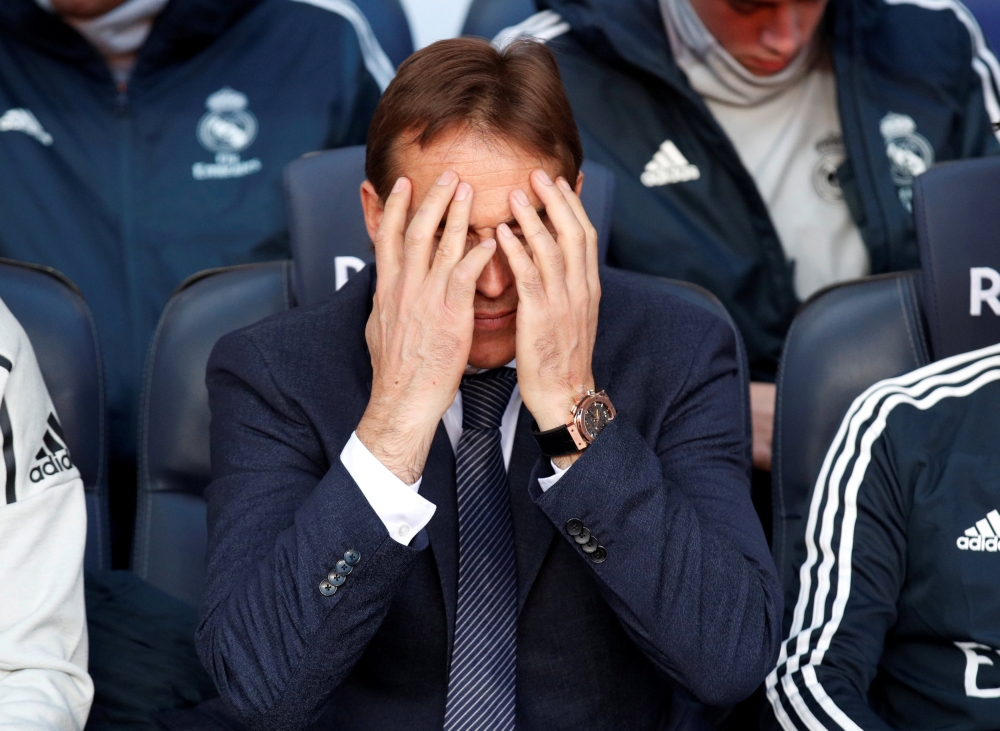 Real Madrid coach Julen Lopetegui before the match REUTERS/Albert Gea