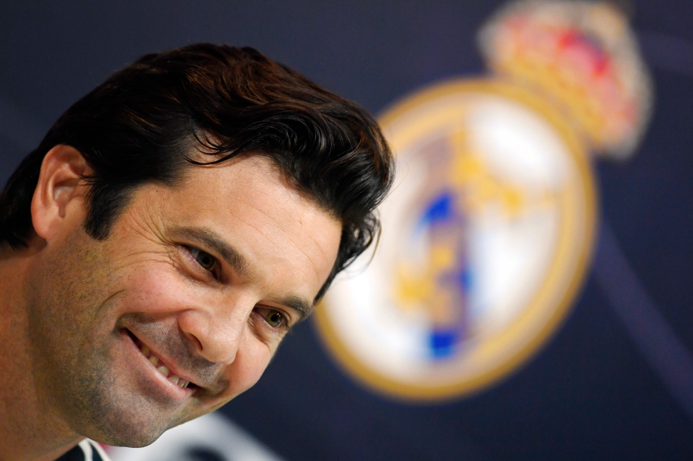 Temporary coach of Real Madrid CF, Argentinian former player Santiago Solari, holds a press conference at the Ciudad Real Madrid training facilities in Madrid's suburb of Valdebebas, on October 30, 2018.   AFP / GABRIEL BOUYS