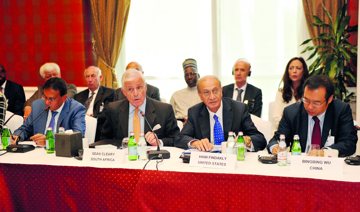 Dr Wu Bingbing (right) of Institute for International and Strategic Studies, Peking University; Sean Cleary (second left), Strategic Concepts (Pty) Ltd South Africa; Dr. Krishna Kumar (left) of Rand Corporation; and Hani Findakly, United States; attending