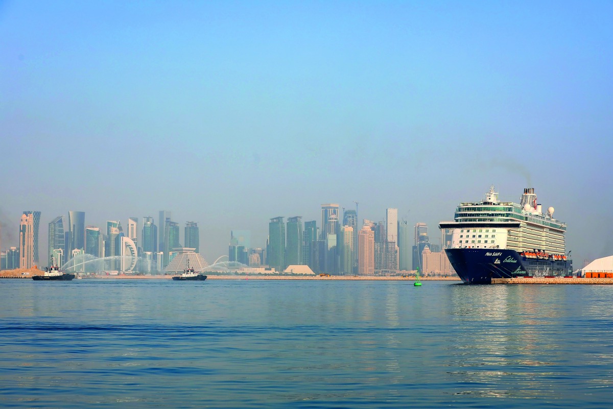 Mein Schiff 4 docks at Doha Port yesterday.