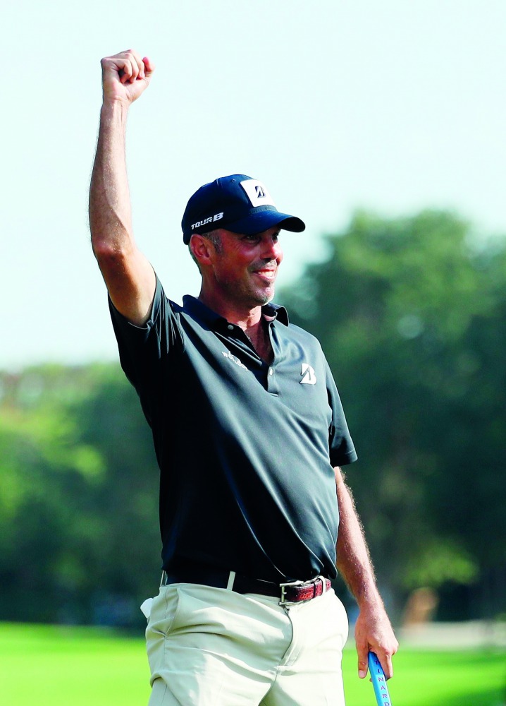 Matt Kuchar of the United States celebrates on the 18th green after winning during the final round of the Mayakoba Golf Classic at El Camaleon Mayakoba Golf Course on November 11, 2018 in Playa del Carmen, Mexico. Rob Carr/Getty Images/AFP