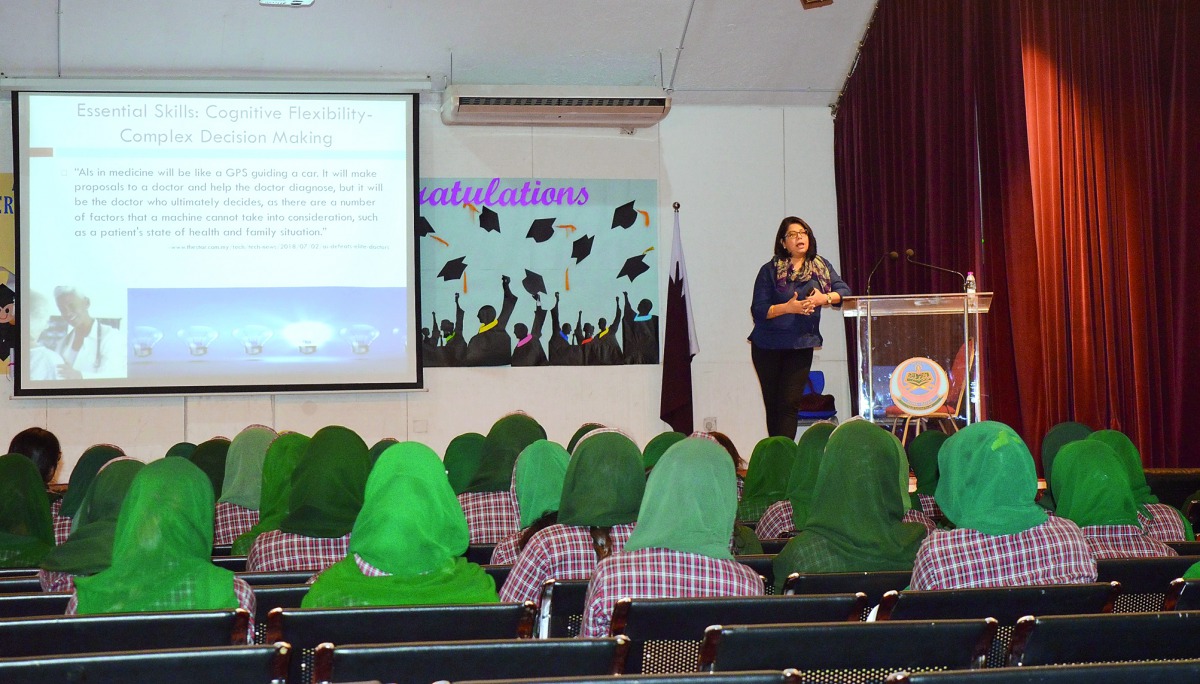 The students of Pakistan International School at a prolific session hosted by the school. 