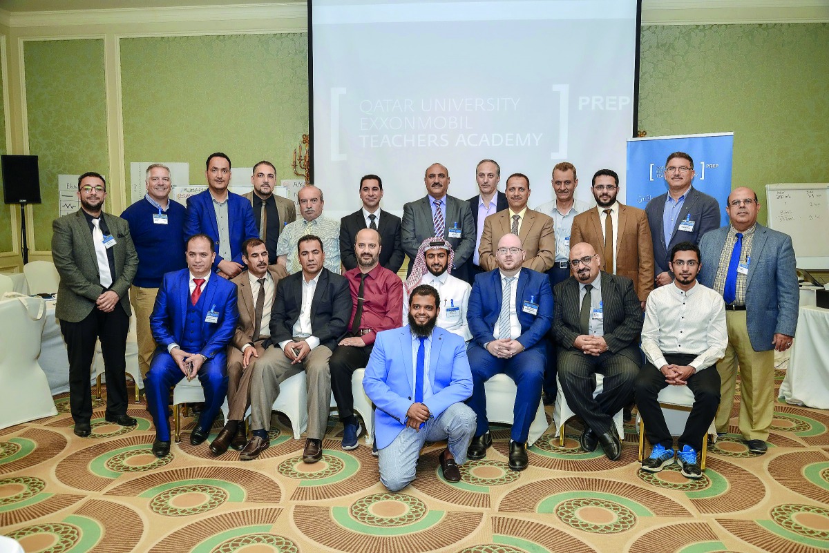 The participants of Qatar University-ExxonMobil Teachers Academy during the conclusion ceremony.