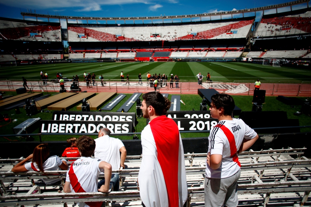 General view fans inside the stadium before the match REUTERS/Martin Acosta
