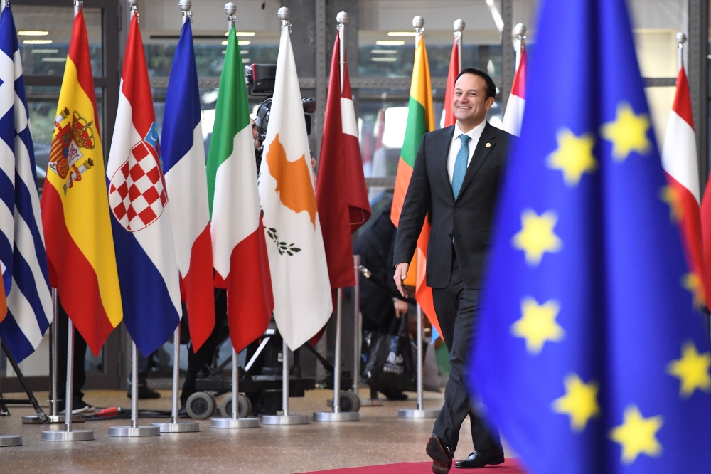 Ireland's Prime minister Leo Varadkar arrives to attend the first day of a European union summit in Brussels on December 14, 2017. AFP / Emmanuel Dunand  


