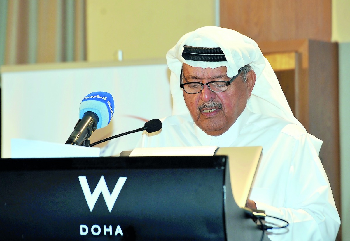 QBA Chairman Sheikh Faisal bin Qassim Al Thani addressing the event. Pic: Salim Matramkot / The Peninsula
