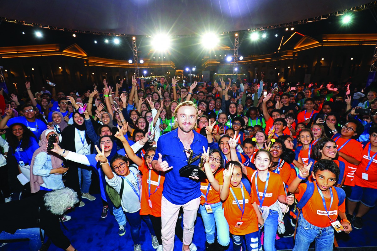 Harry Potter star Tom Felton in Doha as celebrity guest at the ongoing sixth Ajyal Film Festival, yesterday.