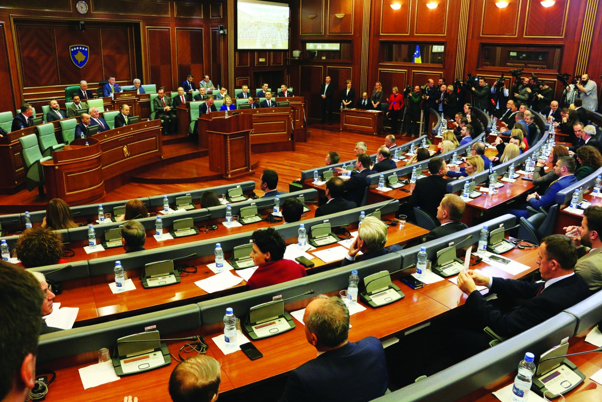 Members of parliament vote proposals of the law on the transformation of the Kosovo Security Force into the army during a session at Kosovo's parliament in Pristina, Kosovo on December 14, 2018. (Erkin Keçi/Anadolu Agency)
