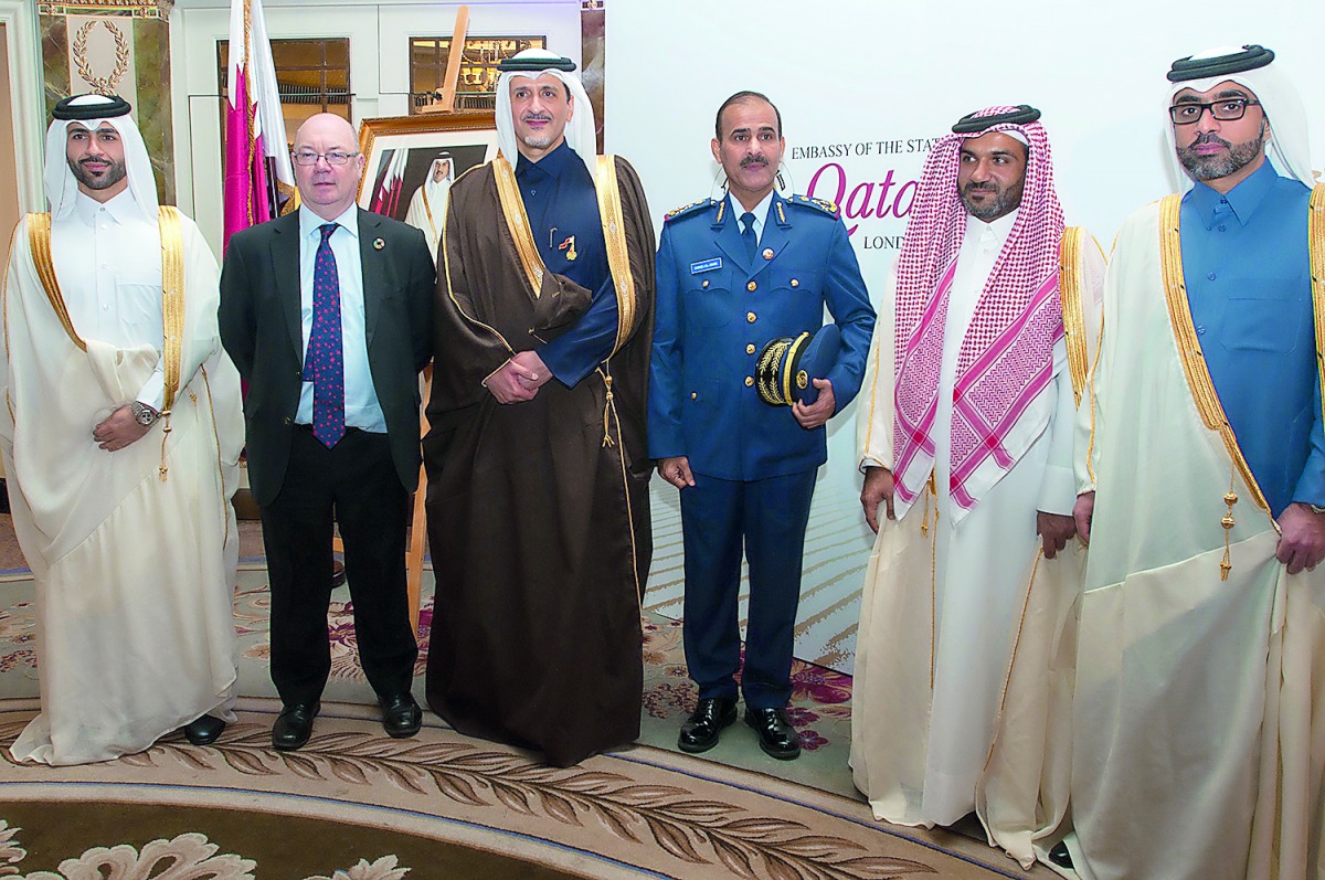  Ambassador of the State of Qatar to the United Kingdom H E Youssef bin Ali Al Khater with dignitaries at the National Day reception. 