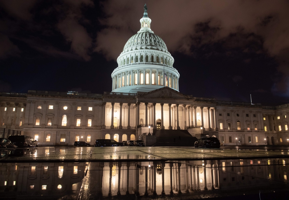 The US Capitol is seen ahead of a possible government shutdown, in Washington, DC, December 21, 2018.  / AFP / SAUL LOEB 