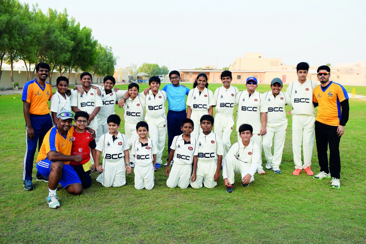 The players of Bravo Cricket Club Qatar pose for a picture ahead of their matches against Gen Next Cricket Institute Chennai.