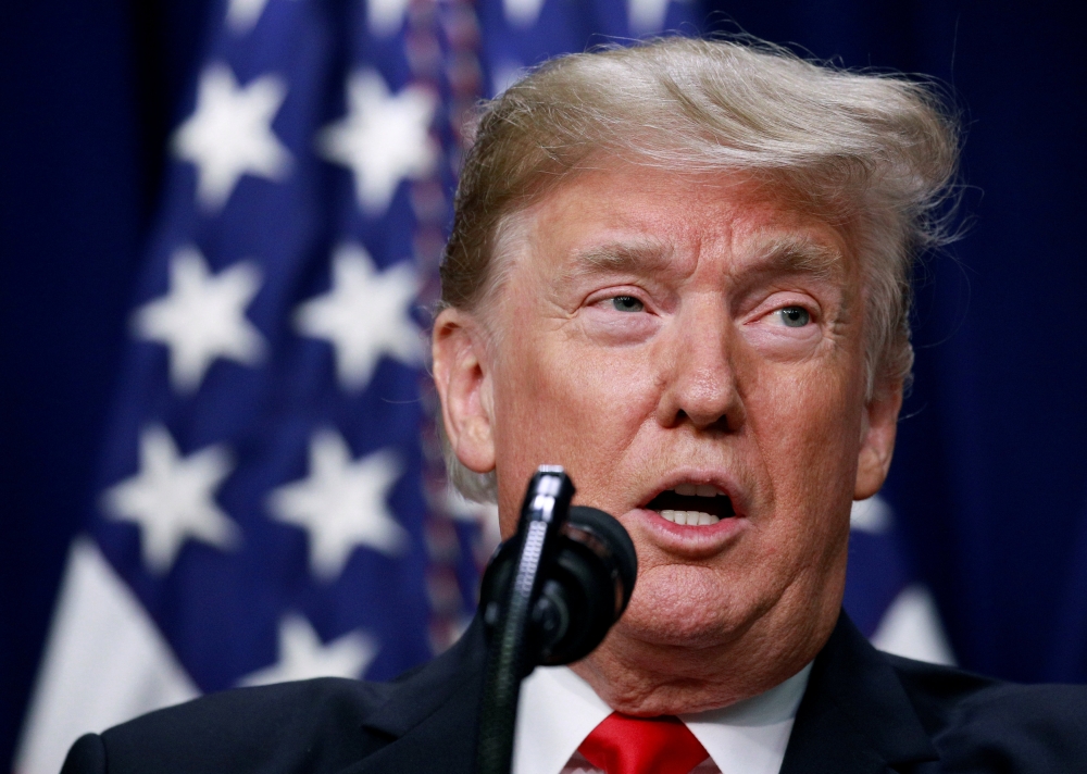  U.S. President Donald Trump speaks during a ceremony in Washington on December 20, 2018. (REUTERS/Jim Young/File Photo)