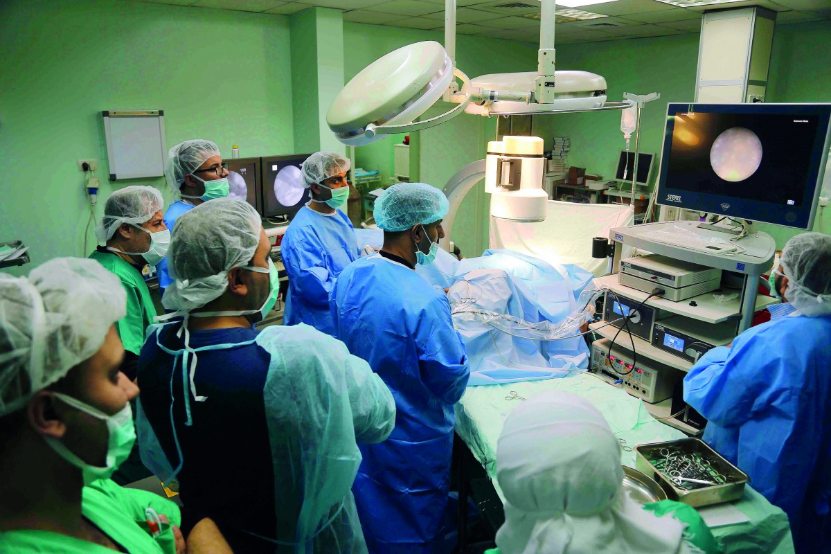 A picture of operation theatre at Alouda Hospital in northern Gaza, which was provided with cystoscopy equipment by QRCS.